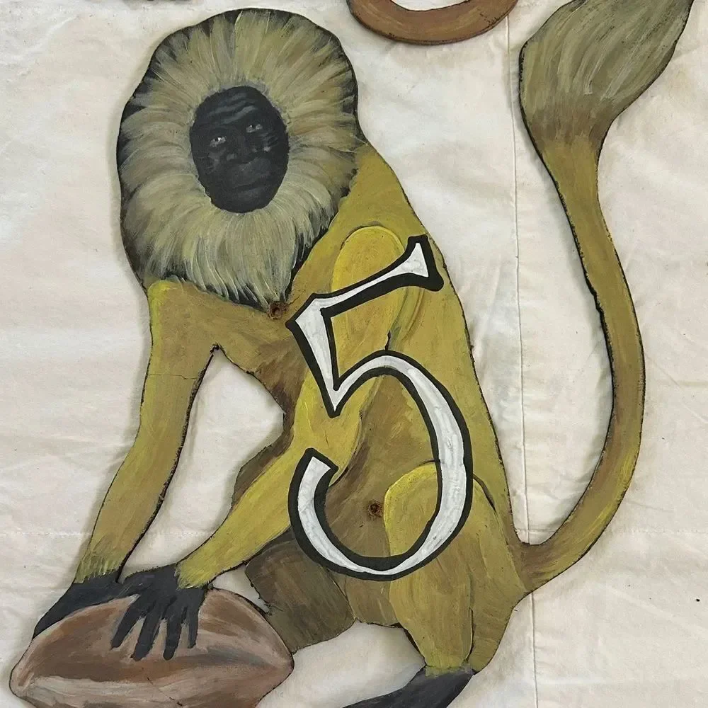 Trader Joe’s Memorabilia Monkey Themed Wall Decor Set Wooden